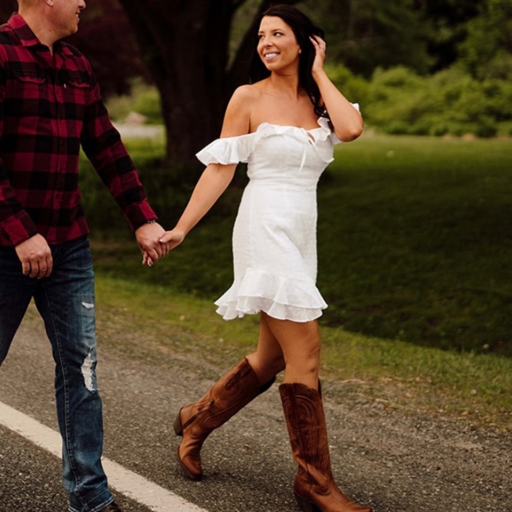 Lulu's Ruffle Shuffle White Dress